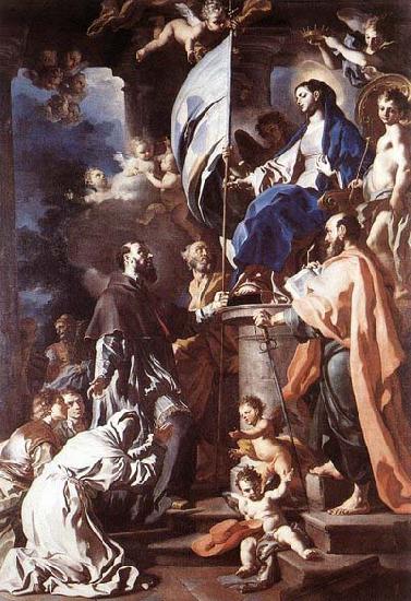 Francesco Solimena St Bonaventura Receiving the Banner of St Sepulchre from the Madonna oil painting image